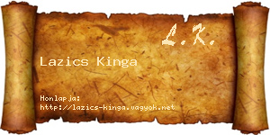 Lazics Kinga névjegykártya